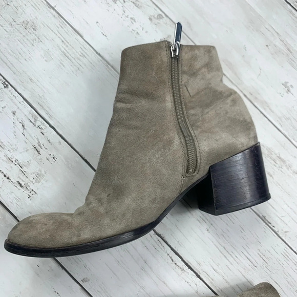 Sam Edelman Suede Ankle Boots Tan Joey Booties 6 1/2 Neutral Boho Minimalist - Picture 5 of 16